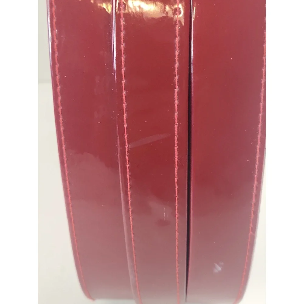 Vtg 90s Red Faux Crocodile Train Case Dome Vanity Cosmetics Travel Box W/Key